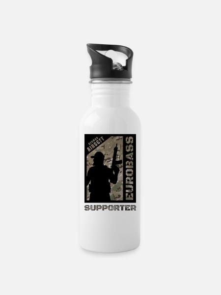 Supporter2 - Trinkflasche mit integriertem Trinkhalm - Weiß