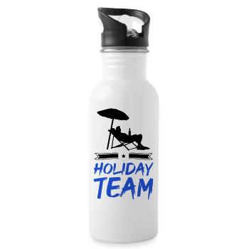 Holiday Team - Water bottle with straw - white - Right