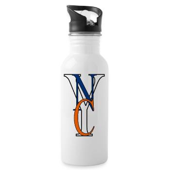 NYC Logo - Trinkflasche mit integriertem Trinkhalm - Weiß - Rechts