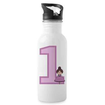 Zahl 1 - Trinkflasche mit integriertem Trinkhalm - Weiß - Rechts