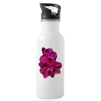 Phalaenopsis Hybride Rose Violet Fleur d’Orchidée - Gourde avec paille intégrée - blanc - Droite