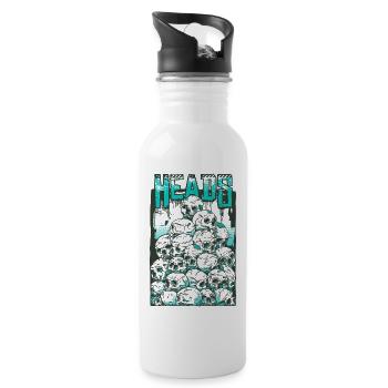 Schädel - Trinkflasche mit integriertem Trinkhalm - Weiß - Rechts