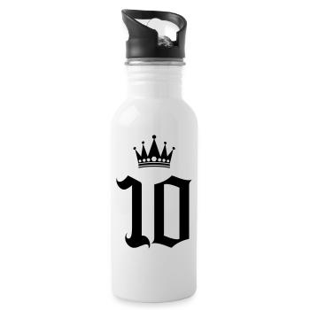 10 Crowns - Water bottle with straw - white - Right