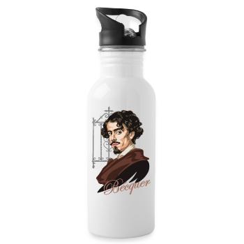 Gustavo Adolfo Bécquer - Trinkflasche mit integriertem Trinkhalm - Weiß - Rechts