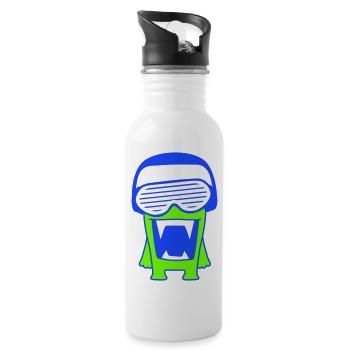 DJ Monster Alien Alien Party Music Fun - Water bottle with straw - white - Right
