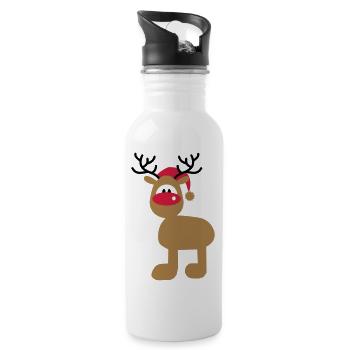 Christmas - Water bottle with straw - white - Right