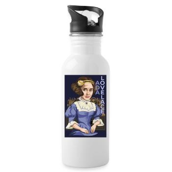 Ada Lovelace - Trinkflasche mit integriertem Trinkhalm - Weiß - Rechts