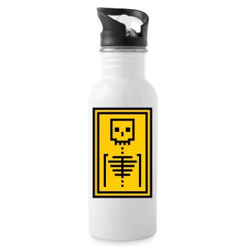 Knochen - Trinkflasche mit integriertem Trinkhalm - Weiß - Rechts
