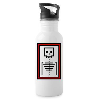 Knochen - Trinkflasche mit integriertem Trinkhalm - Weiß - Rechts