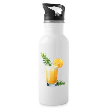 Cocktail - Bartender - Trinkflasche mit integriertem Trinkhalm - Weiß - Rechts