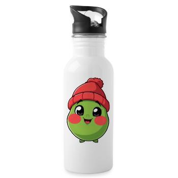 Jouet Peapod mignon en peluche avec bonnet rouge - Gourde avec paille intégrée - blanc - Droite