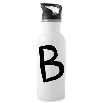 Buchstaben B - Trinkflasche mit integriertem Trinkhalm - Weiß - Rechts