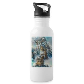 Winter Wonderland Schloss Winter Wonderland Castle - Water bottle with straw - white - Right
