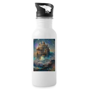 Majestätisches Sternennachtschloss Majestic Starry - Trinkflasche mit integriertem Trinkhalm - Weiß - Rechts