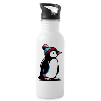 Pingouin - Gourde avec paille intégrée - blanc - Droite