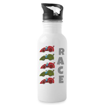 autorennen race - Trinkflasche mit integriertem Trinkhalm - Weiß - Rechts