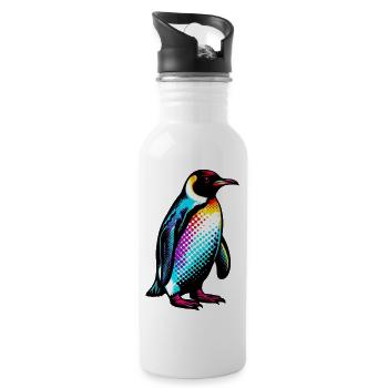 Penguin - Water bottle with straw - white - Right