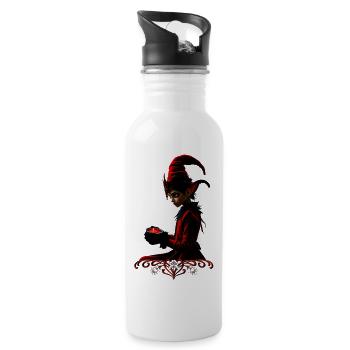 Die dunkle Weihnachtszeit. - Trinkflasche mit integriertem Trinkhalm - Weiß - Rechts