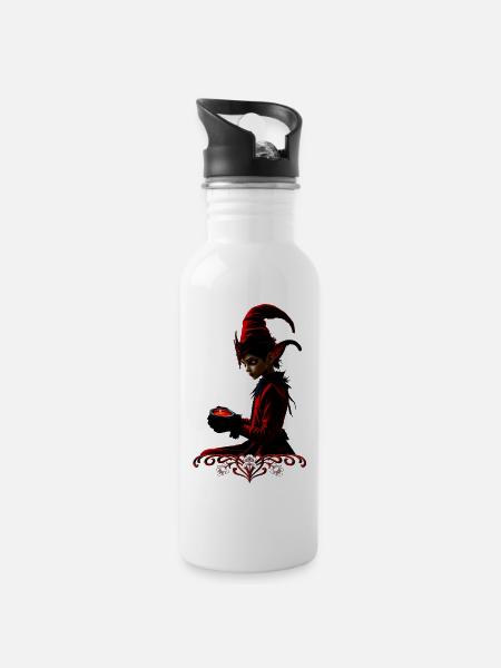Die dunkle Weihnachtszeit. - Trinkflasche mit integriertem Trinkhalm - Weiß