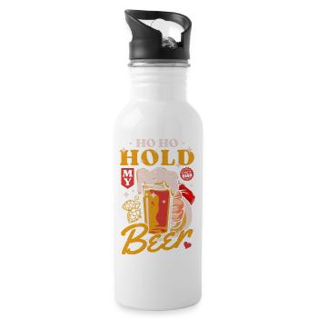 Weihnachten hoho hält mein Weihnachtsmannbier - Trinkflasche mit integriertem Trinkhalm - Weiß - Rechts