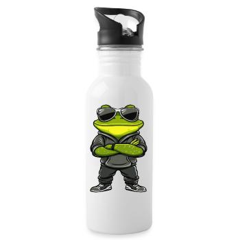 Frog Comic Cool - Water bottle with straw - white - Right