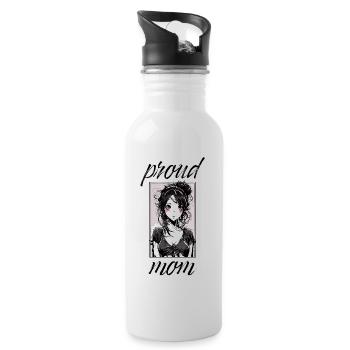 PROUD MOM - Trinkflasche mit integriertem Trinkhalm - Weiß - Rechts