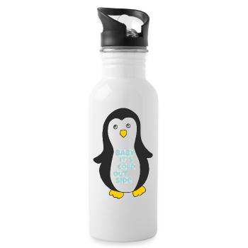 pinguin baby its cold outside - Trinkflasche mit integriertem Trinkhalm - Weiß - Rechts