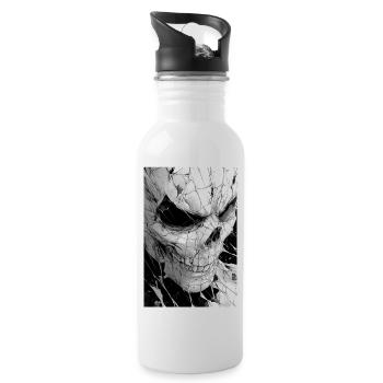 Skull Net Noir & Blanc - Gourde avec paille intégrée - blanc - Droite