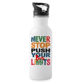 Limite de la bière - humour - Water bottle with straw - white - Right