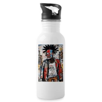 Urban Portrait - Contrasting Colors - Water bottle with straw - white - Right