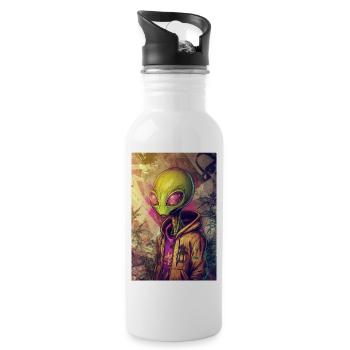 Sweat à capuche Alien Street Style - Gourde avec paille intégrée - blanc - Droite