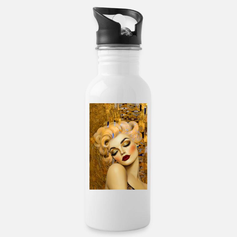 Klimt Affiche Marilyn - Gourde avec paille intégrée - blanc
