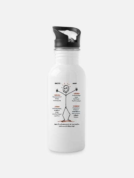 Das ist Noah Familienzauber - Trinkflasche mit integriertem Trinkhalm - Weiß