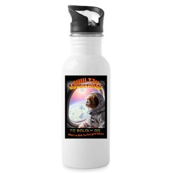 Shih Tzu Adventures - To Boldly Go - Water bottle with straw - white - Right