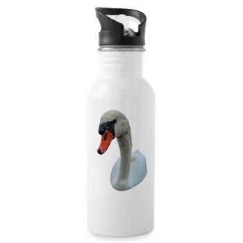 Cygne fixe - Gourde avec paille intégrée - blanc - Droite