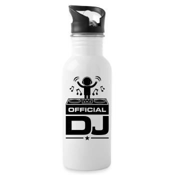 Dj Turntables - Trinkflasche mit integriertem Trinkhalm - Weiß - Rechts