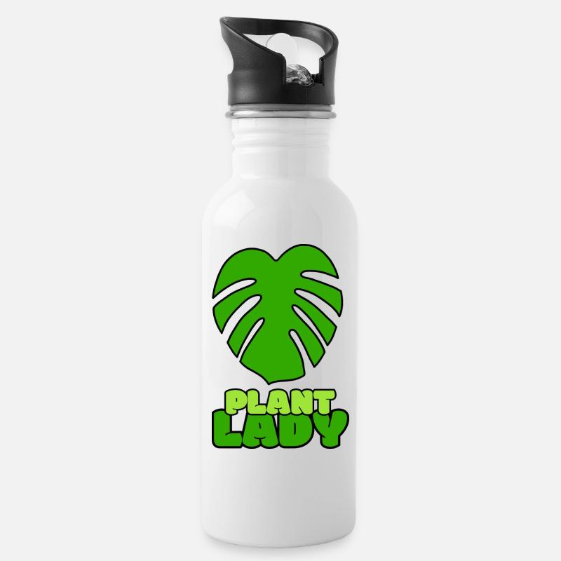Plant Lady - Water bottle with straw - white