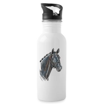Totila's Portrait - Water bottle with straw - white - Right