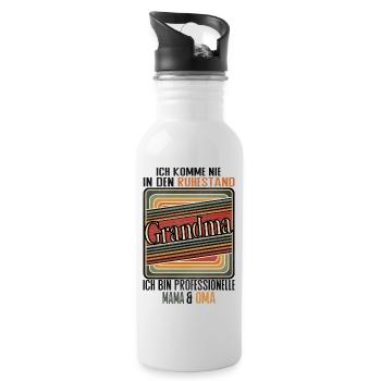 Grandma Ruhestand Lustig Oma - Trinkflasche mit integriertem Trinkhalm - Weiß - Rechts
