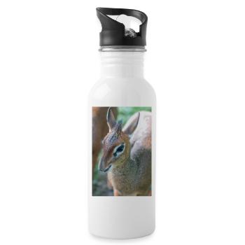 Kirk's dik-dik (in german Kirk-Dikdik Zwergrüssel - Water bottle with straw - white - Right