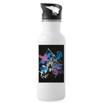 Paint town blue - Gourde avec paille intégrée - blanc - Droite