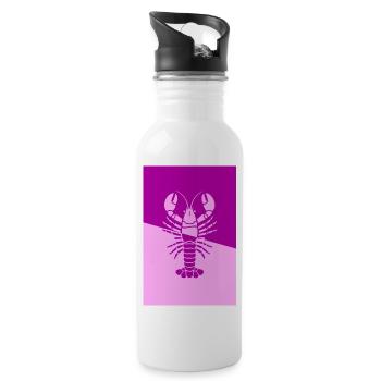 Affiche Homard rose rose - Gourde avec paille intégrée - blanc - Droite