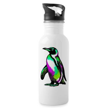 Pingouin - Gourde avec paille intégrée - blanc - Droite
