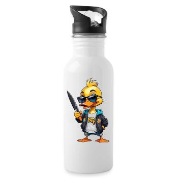SSW33 Knife Duck with Hoodie Jacket - Water bottle with straw - white - Right