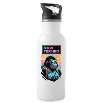 R A W Techno Gorilla - Trinkflasche mit integriertem Trinkhalm - Weiß - Rechts