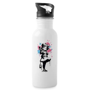 Street Art Fille 4534924 - Gourde avec paille intégrée - blanc - Droite