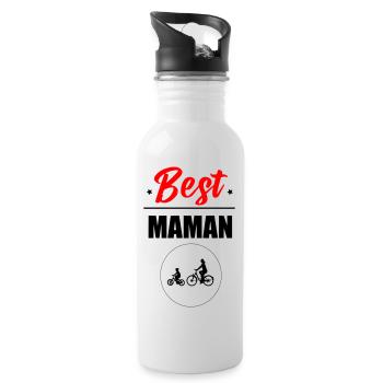 Best Mom - Water bottle with straw - white - Right