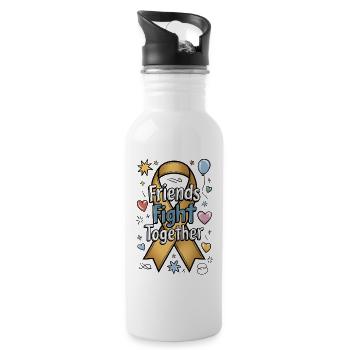 Friends Fight Together - Water bottle with straw - white - Right
