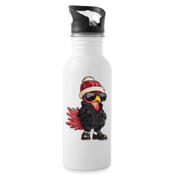 Turkey Cool Comic - Water bottle with straw - white - Right
