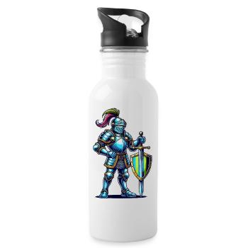 Knight Comic - Water bottle with straw - white - Right